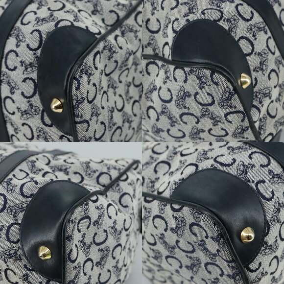 CELINE C Sulky Hand Bag Canvas Navy - Picture 10 of 12